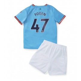 Manchester City Phil Foden #47 Hjemmebanetrøje Børn 2022-23 Kortærmet (+ Korte bukser)